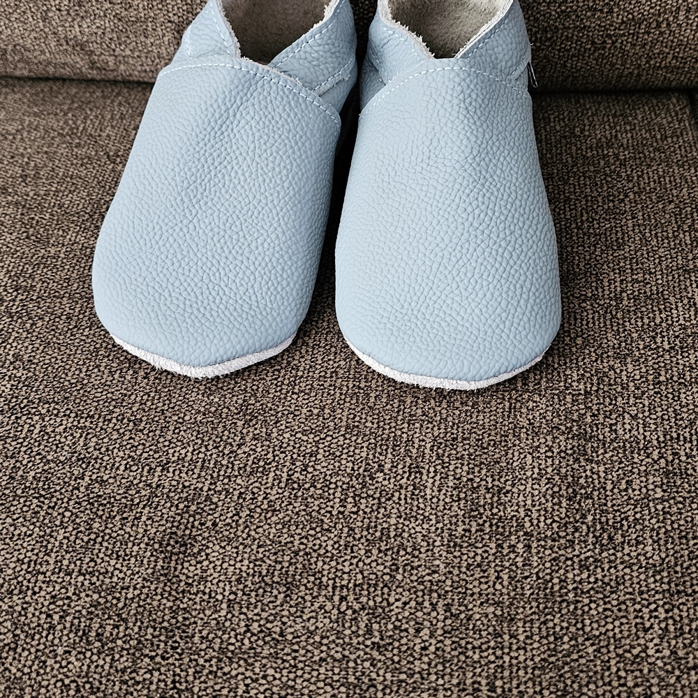 Sky Blue Kids Moccasins